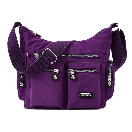 Unisex Square Bag Messenger Bag Multi-Pocket Lightweight Travel Shoulder Crossbody Bag for Men and Women