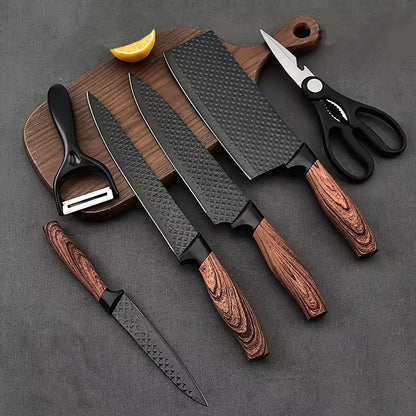 6 Piece Kitchen Tool Set, Kitchen Knife Set Stainless Steel Knife, Kitchen Knife, Kitchen Knife, Fruit Knife, Chicken Bone Scissors, Etc., Essential Tools For Home Kitchen, Essential Cooking Tools For Restaurants