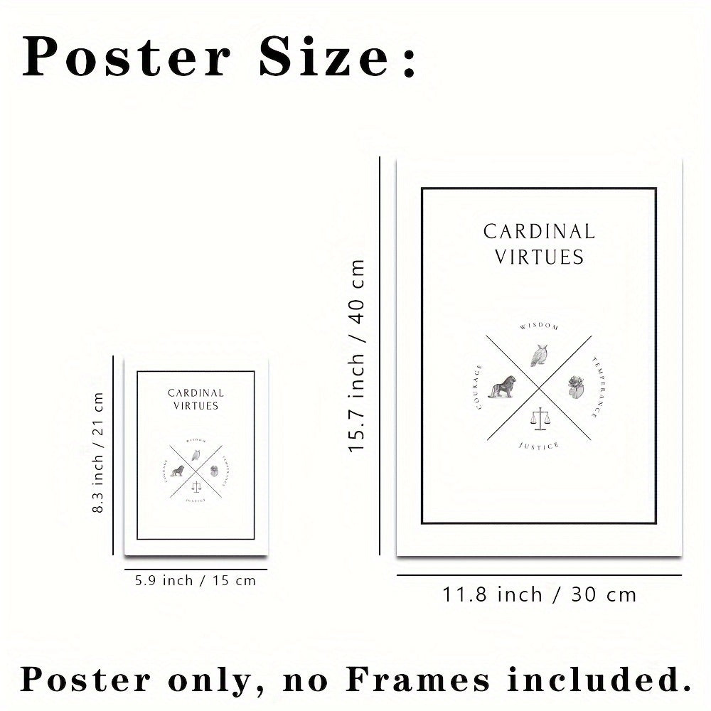 1pc Large Size, Modern Art Design, Minimalist Style, Stoicism Poster, No Frames Included, Gift For Room Decor, Kitchen Dining Room Wall Painting