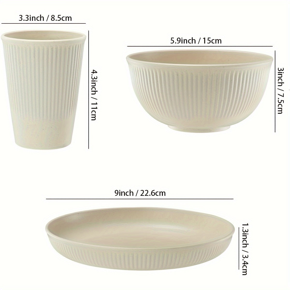 18/6pcs Unbreakable Plastic Dinnerware Set, Round, Polka Dots, Lightweight and Dishwasher Safe, Colorful, with Plants Theme, for Dorm, Kitchen, Camping, RV, and Party