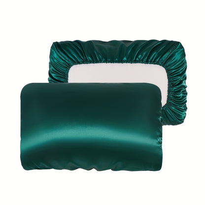 2pcs Soft And Breathable Satin Pillowcase With Elastic Cord - Perfect For A Comfortable Sleep In Your Bedroom