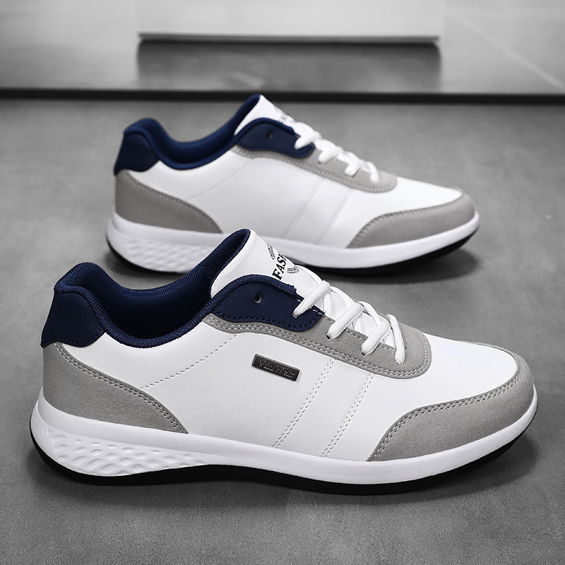 VanWeir Lightweight Men'S Shoes | Navy Blue/White, Lace-up Sports Shoes with MD/TPR Sole, Breathable Fabric Lining for Outdoor, Hiking & Casual Wear