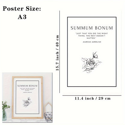 1pc Large Size, Modern Art Design, Minimalist Style, Stoicism Poster, No Frames Included, Gift For Room Decor, Kitchen Dining Room Wall Painting