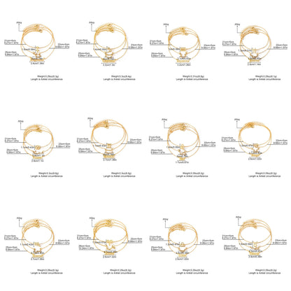 3 Pieces/ Set Golden Zodiac Anklets Set, Bohemian Elegant Ladies Multi-Piece Chain, Fashion Astrological Sign Charms For Women