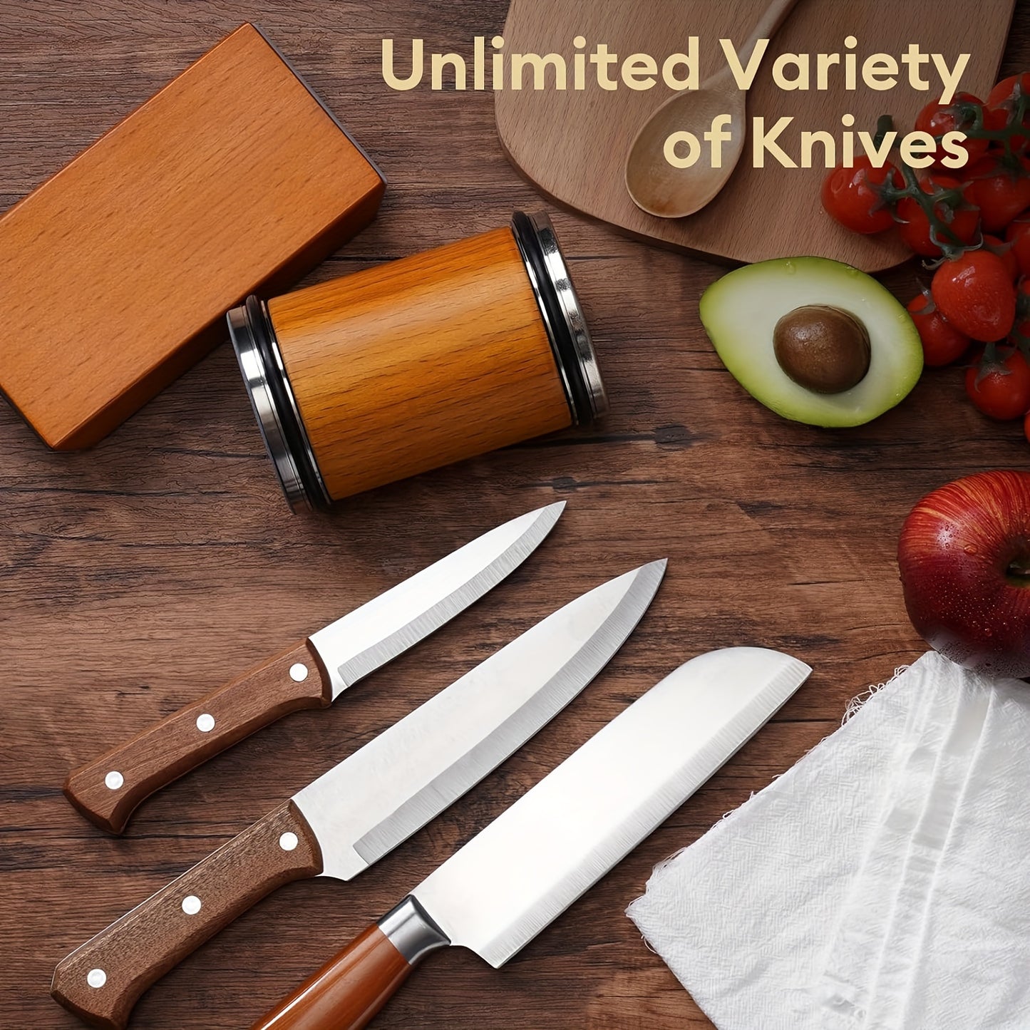 Knife Sharpener Tool, Rolling Knife Sharpeners Kit, Kitchen Knivies Sharpener With Diamond And Ceramic For Steel, Knife Sharpening With 15 And 20°, Angle Base For Kitchen Knives, Selected Christmas Present For Kitchen Enthus