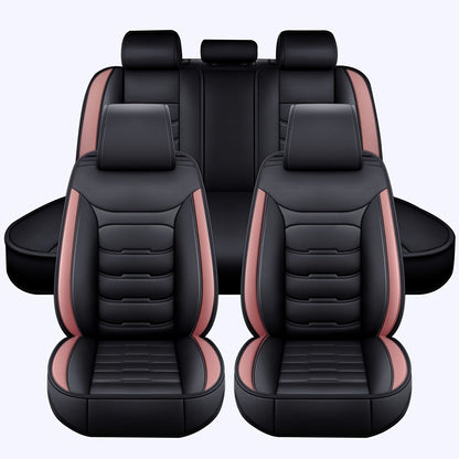 5 Seat Car Seat Covers PU Leather Seat Covers Full Set Waterproof for Car Sedan SUV Truck Vans Front & Rear Seat Cushion Protector with Back Big Storage Bag