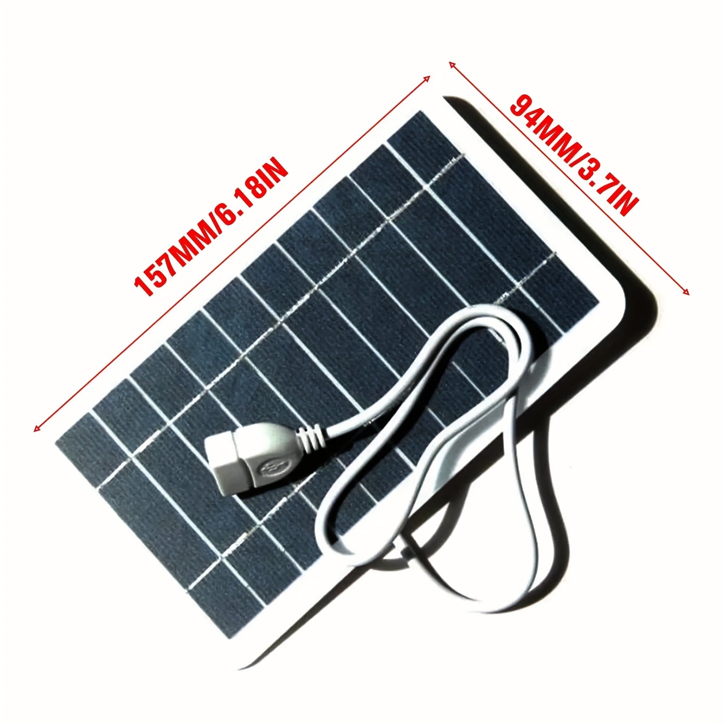 2W 5V Portable Solar Panel, High-Efficiency Monocrystalline USB Fast Charging Board with High Quality & Dustproof Design for Phones / Power Banks / Sports Cameras - Perfect Outdoor Emergency Backup and Gift Idea