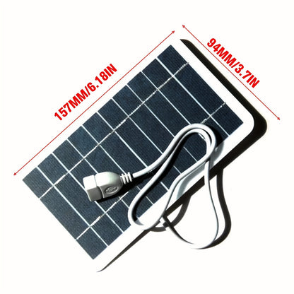2W 5V Portable Solar Panel, High-Efficiency Monocrystalline USB Fast Charging Board with High Quality & Dustproof Design for Phones / Power Banks / Sports Cameras - Perfect Outdoor Emergency Backup and Gift Idea