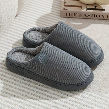 [Soft Plush House Shoes] Plush Women's & Unisex Slip-On Slippers | Non-Slip Rubber Sole, Winter Warm Indoor House Shoes, Soft Cushioned Footbed | Multi-Color (Pink, Blue, Grey, Brown, Green, Yellow, Orange) for Home, Postpart