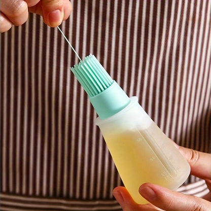 High-Temp Resistant Silicone Bbq Oil Brush With Dispenser - Outdoor Cooking Essential, Kitchen Gadget