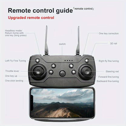 Dual Foldable E99 Drone with Camera, Altitude Hold, Remote Control Quadcopter for Beginners with Easy Operation