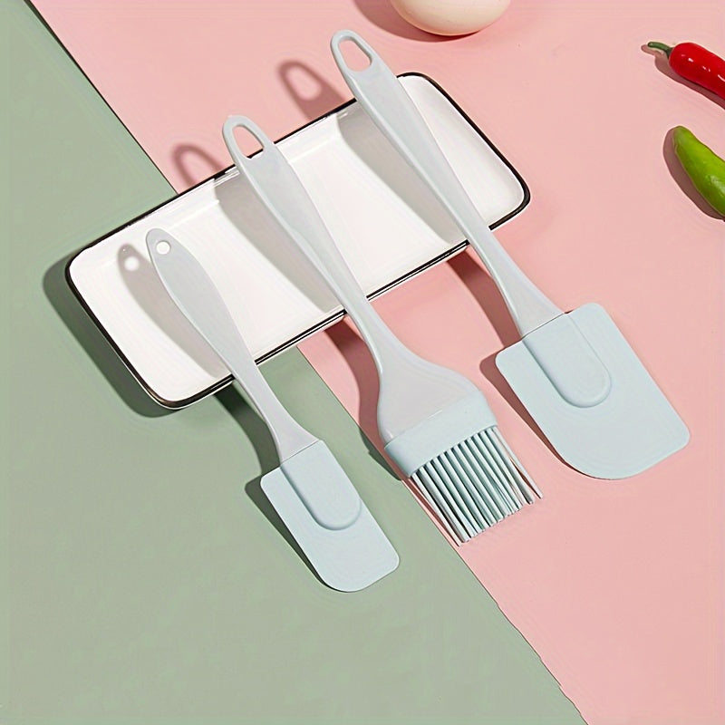3-Piece Silicone Bakeware Set - Non-Stick Baking Utensils Including Spatula & Pastry Brush - Ideal for Christmas, Halloween, Easter, Hanukkah