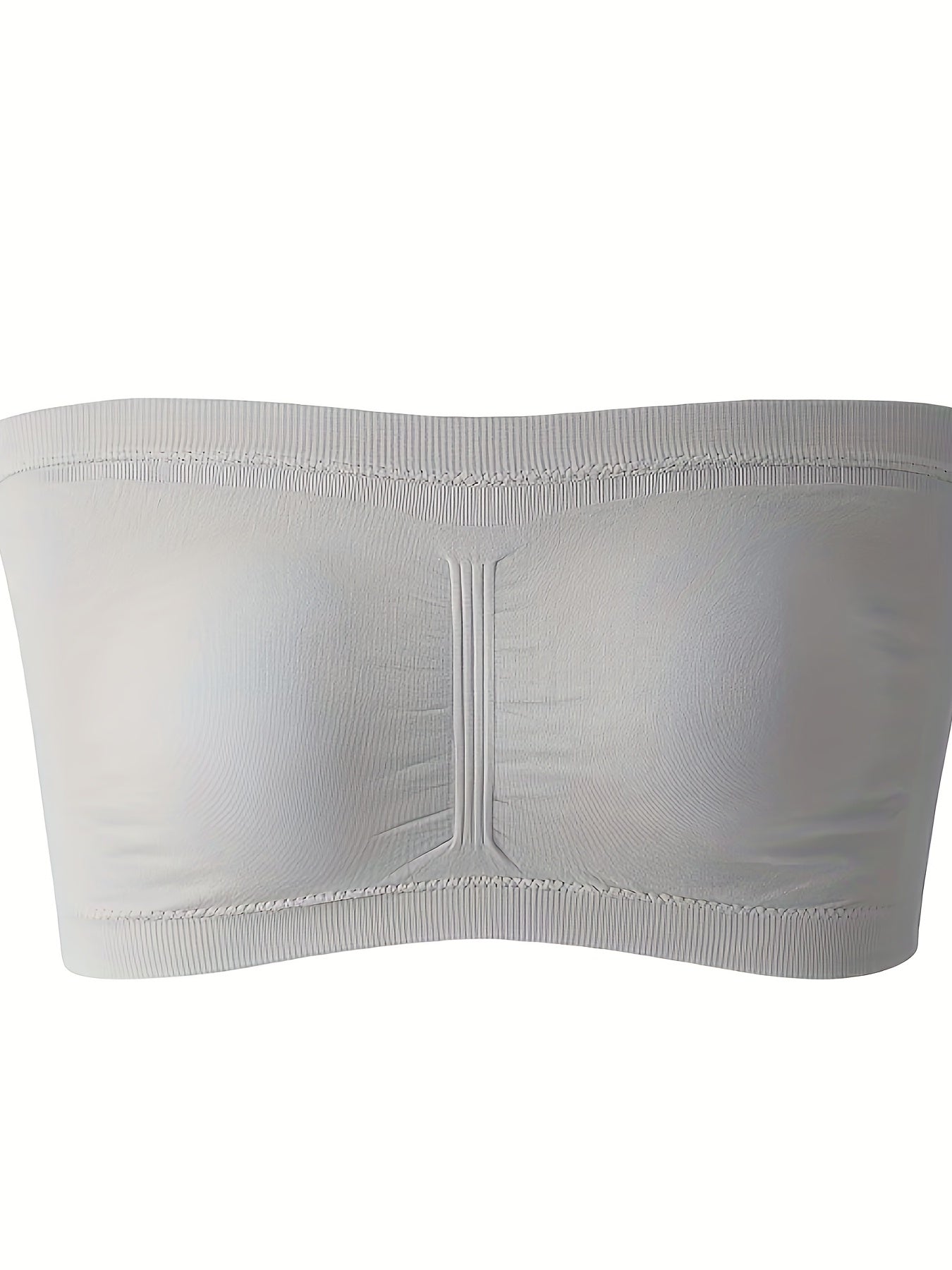 [Plus Size Strapless Bra] Plus Size Double-Layer Strapless Bra | Anti-Slip, Removable Pads, No Underwire, Seamless Smoothing, High Elasticity, Black Camisole Top | For Casual Attire, Comfortable Daily Wear, Offshoulder Fashio