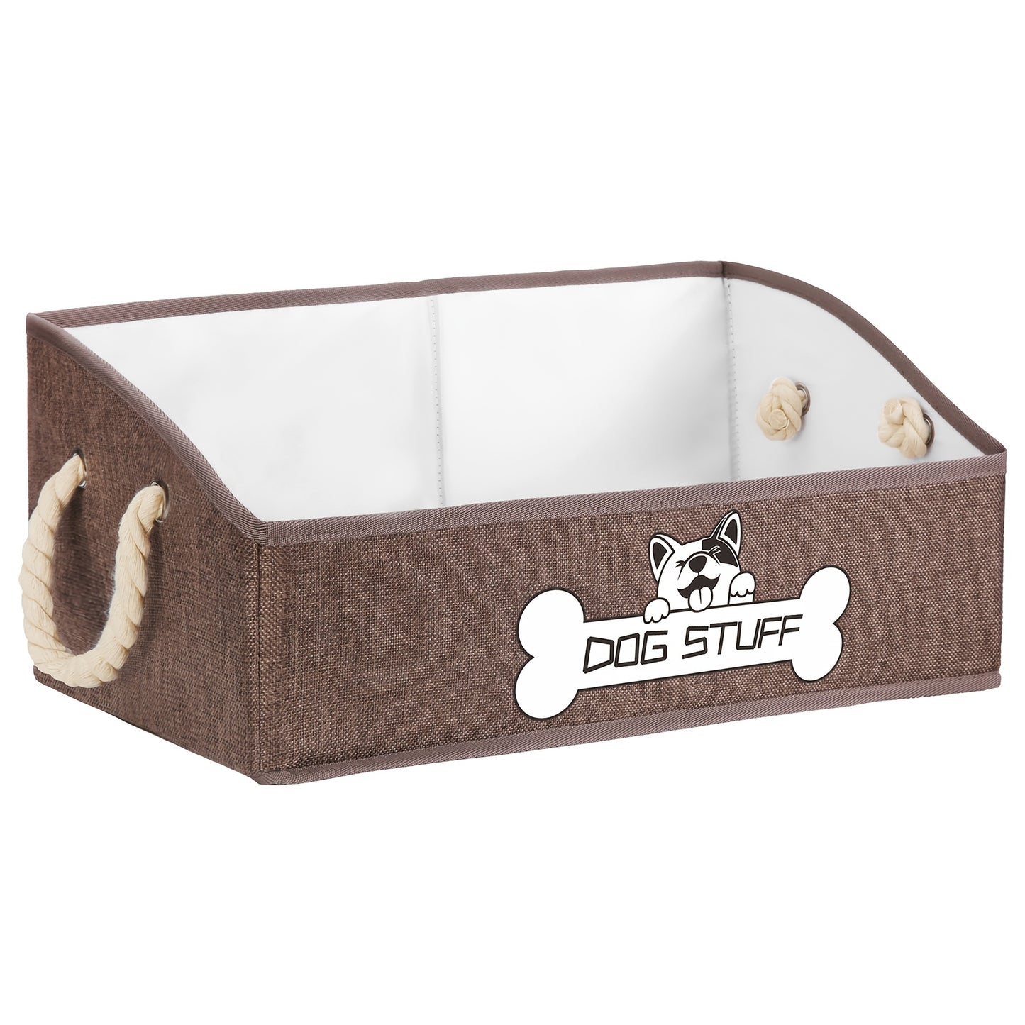 Collapsible Fabric Dog Toy Box And Storage Bin with Handle - Trapezoid Basket Chest Organizer for Pet Toys, Blankets And Accessories