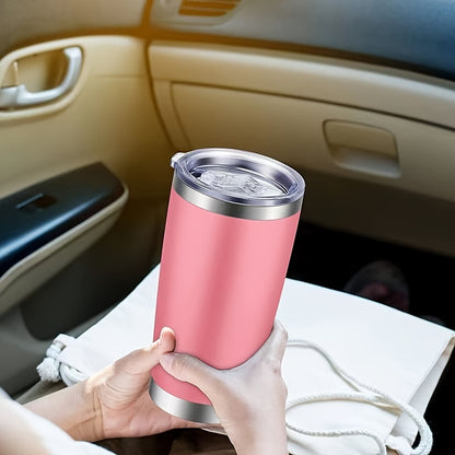 1pc, Tumbler With Lid, 20oz Stainless Steel Water Bottle, Insulated Water Cups, Summer Winter Drinkware, Outdoor Travel Accessories