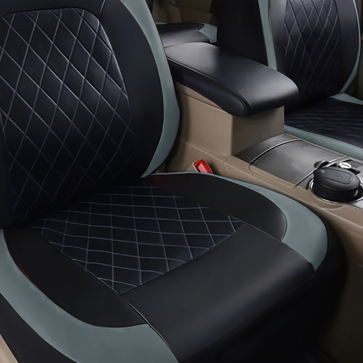 Universal Fit PVC Leather Car Seat Covers for 5 Seats, Universal Car Seat Protection