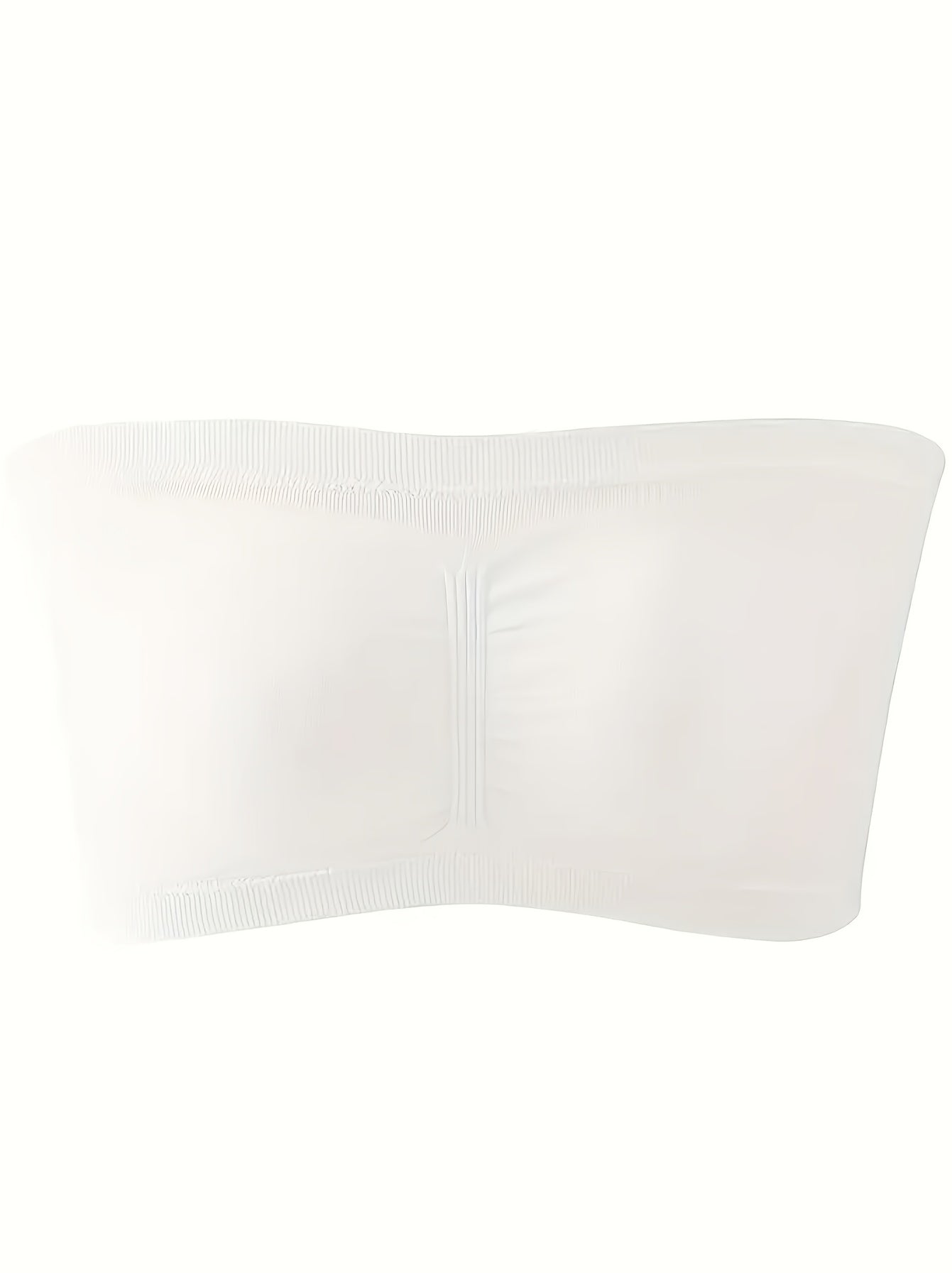 [Plus Size Strapless Bra] Plus Size Double-Layer Strapless Bra | Anti-Slip, Removable Pads, No Underwire, Seamless Smoothing, High Elasticity, Black Camisole Top | For Casual Attire, Comfortable Daily Wear, Offshoulder Fashio