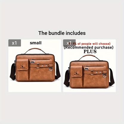 WEIXIER Men's Crossbody Bag Compatible for / - Adjustable Business & Casual Shoulder Pack, Office Bag, Gift for, Husband, Boyfriend ( Material)