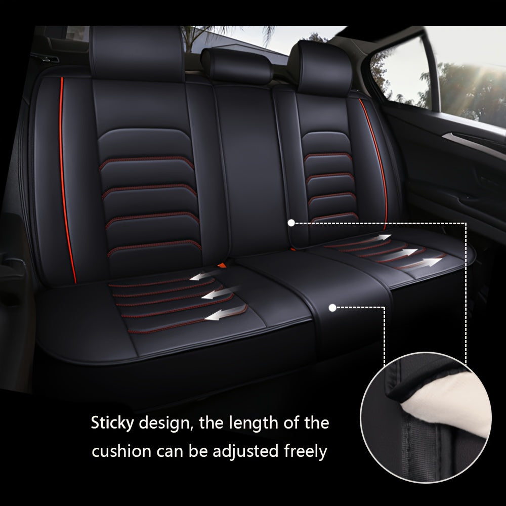 5 Car Seat Covers Faux Leather Seat Covers Full Set For Car Sedan SUV Truck Vans Front & Rear Seat Cushion Protector Wear-resistant, Breathable And Easy To Clean