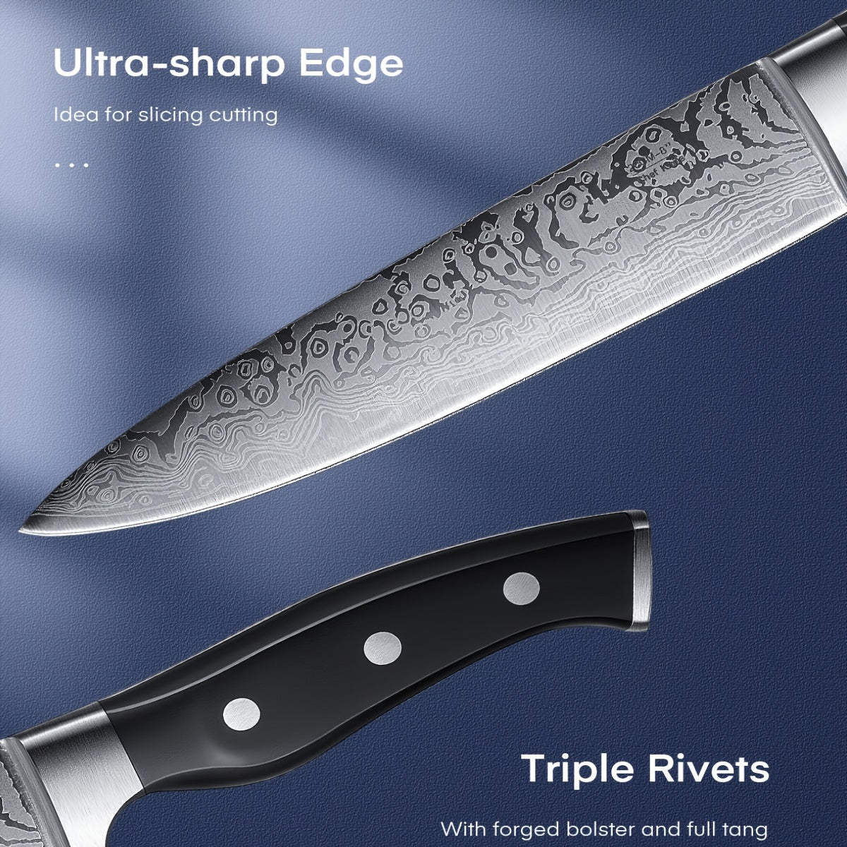14 Pieces Kitchen Knife Set With Built-in Sharpener, Stainless Steel Kitchen Knives With Unique Waved Pattern, Non-slip Handle, Black