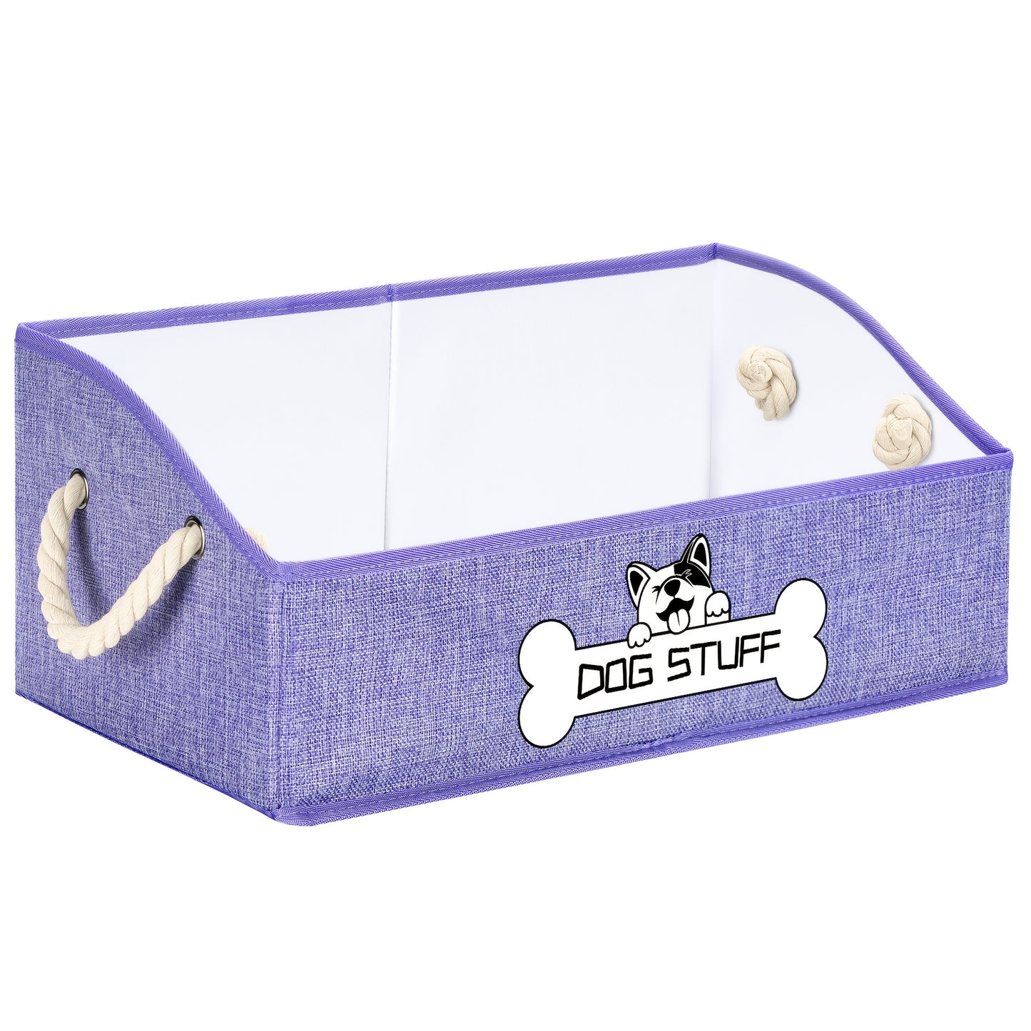 Collapsible Fabric Dog Toy Box And Storage Bin with Handle - Trapezoid Basket Chest Organizer for Pet Toys, Blankets And Accessories
