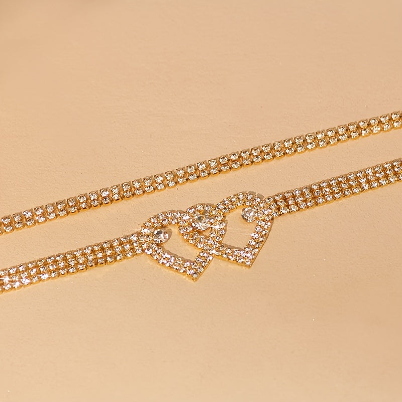 [Two Adjustable Sparkling Anklets] A Set Of Two Ladies' Ankle Bracelets With Water Drill Design, Featuring Adjustable Silvery Sparkling Tennis Anklets, Shining Square Crystal Zirconia Anklets, A Perfect Jewelry Gift.