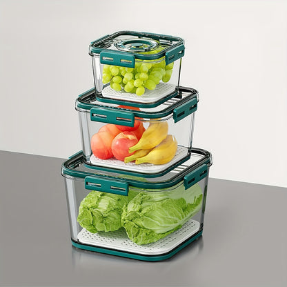 1 Set Airtight Food Preservation Box Set - Sealed for Freshness, Ideal for Vegetables, Fruits & Eggs, Durable Kitchen Storage Solution with Modern Design, Space-Saving Refrigerator Utensils