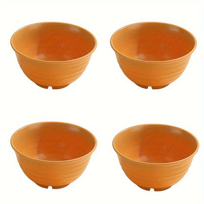 4pcs Wheat Straw Bowls Set, Microwavable And Dishwasher Safe, Soup Bowl, Salad Bowl, BPA-free, Odorless, Portable, Unbreakable, For Home Kitchen Camping, Dinnerware Accessories, Kitchen Supplies