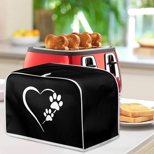 4 Slice Toaster Covers - Kitchen Accessories Multicolor Decor - Dust And Fingerprint Protection - Bread Maker Oven Washable Covers - Lightweight Bakeware Protector - Dog Paw Heart