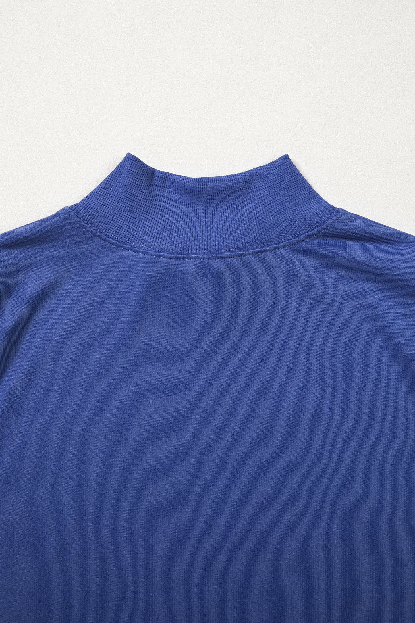 Sky Blue Solid Color High Neck Cap Sleeve Loose Top
