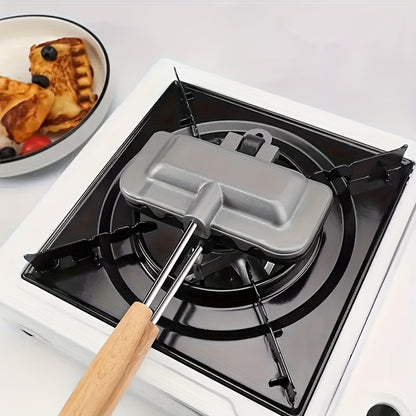 1pc Deluxe Sandwich Frying Pan - Cookware for Grilled Cheese, Pancakes, Omelettes, Hot Dogs, Bread and Toast - Non-Stick Aluminum Baking Pan Flip Frying Pan, Sandwich Maker, Kitchen Gadget for Restaurants, Food Trucks, and Ho
