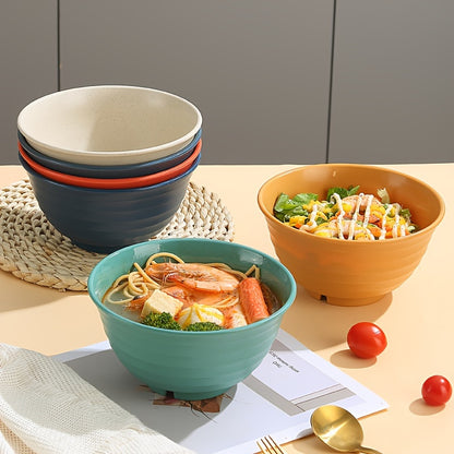 4pcs Wheat Straw Bowls Set, Microwavable And Dishwasher Safe, Soup Bowl, Salad Bowl, BPA-free, Odorless, Portable, Unbreakable, For Home Kitchen Camping, Dinnerware Accessories, Kitchen Supplies