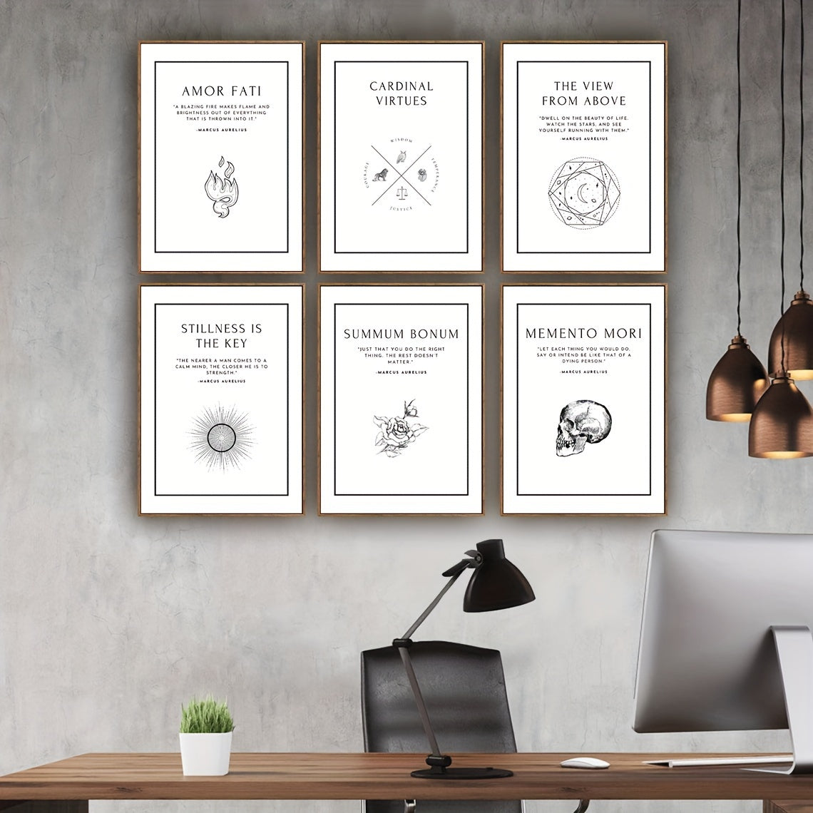 1pc Large Size, Modern Art Design, Minimalist Style, Stoicism Poster, No Frames Included, Gift For Room Decor, Kitchen Dining Room Wall Painting