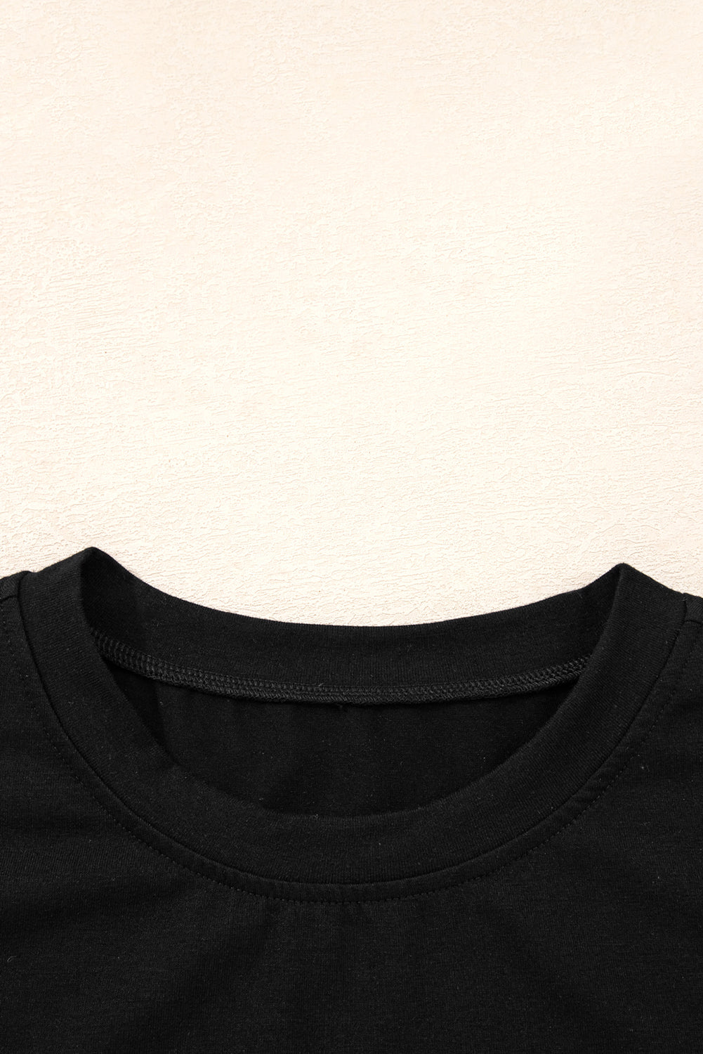 Black Lace Long Sleeve Insert Drop Shoulder Tee