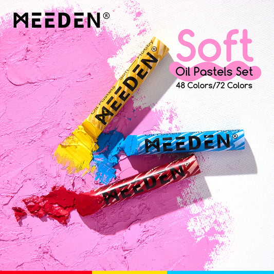 MEEDEN Soft Oil Pastels Set: 48/72 Colors Oil Pastels for Artists Adults Teachers - Fine Writing Instruments Vibrant Crayons for Art Painting & Drawing, Blending, Layering, Shading