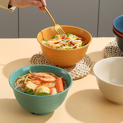 4pcs Wheat Straw Bowls Set, Microwavable And Dishwasher Safe, Soup Bowl, Salad Bowl, BPA-free, Odorless, Portable, Unbreakable, For Home Kitchen Camping, Dinnerware Accessories, Kitchen Supplies