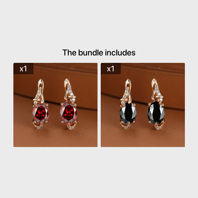 Women's 18K Gold Plated Blue Stone Stud Earrings - Elegant Round Oval Cut, Synthetic Cubic Zirconia, Copper Ear Needle - All-Season Jewelry | Trendy Design | Durable Plating