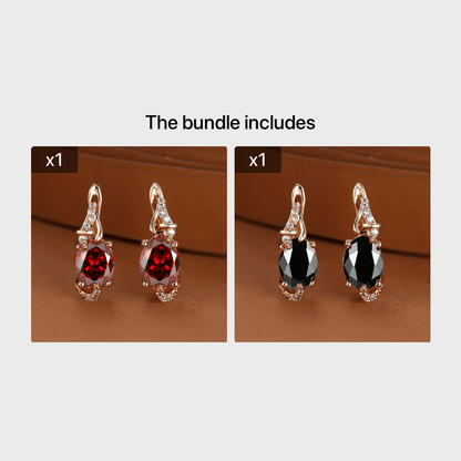 Women's 18K Gold Plated Blue Stone Stud Earrings - Elegant Round Oval Cut, Synthetic Cubic Zirconia, Copper Ear Needle - All-Season Jewelry | Trendy Design | Durable Plating