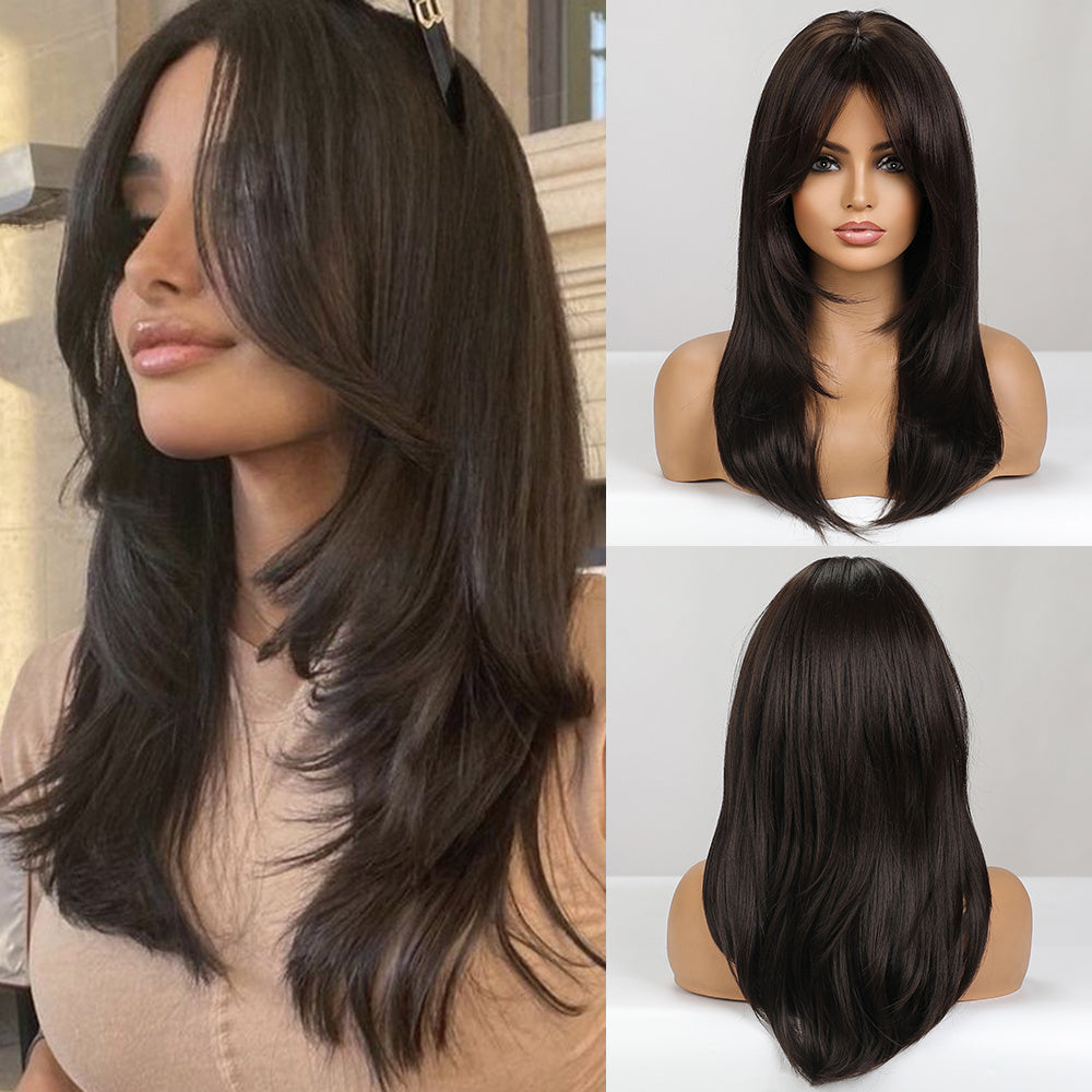Gradient Gray Layered Women's Synthetic Wig