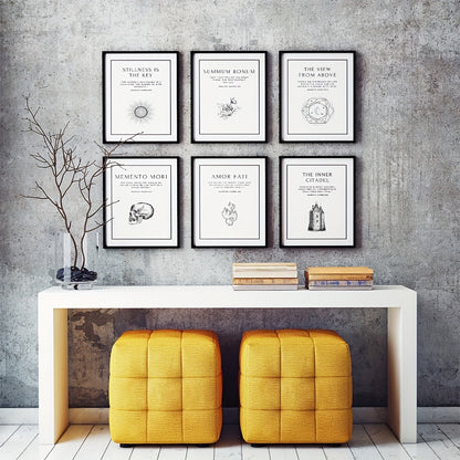 1pc Large Size, Modern Art Design, Minimalist Style, Stoicism Poster, No Frames Included, Gift For Room Decor, Kitchen Dining Room Wall Painting