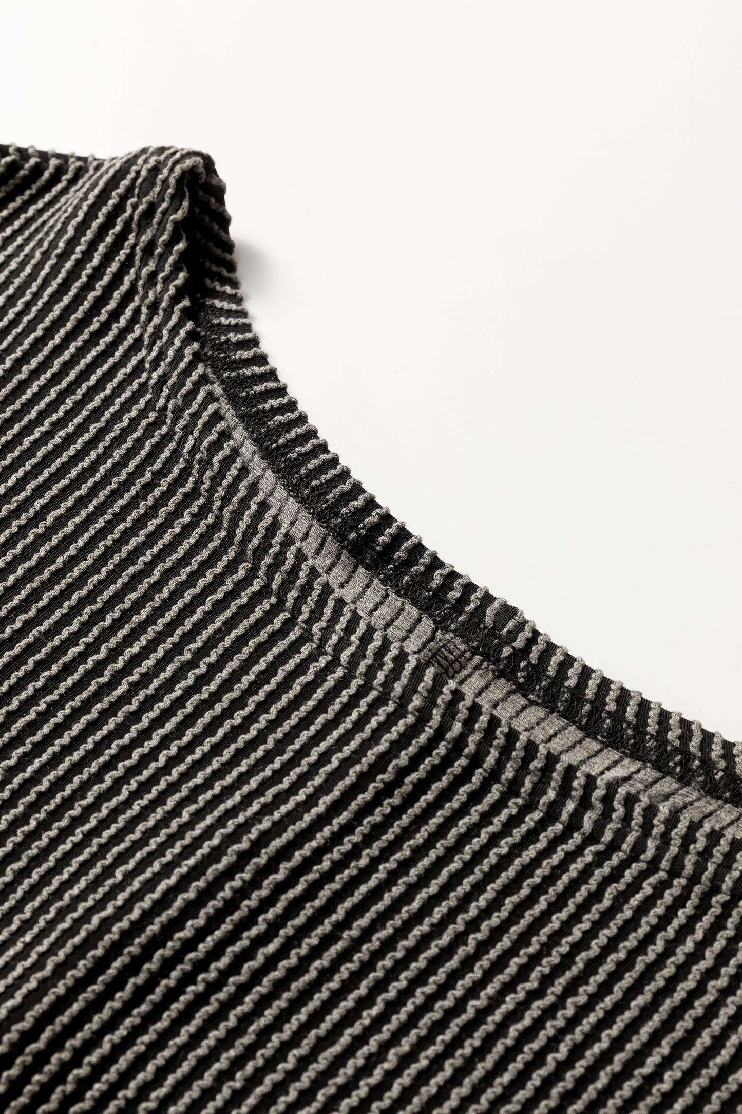 Carbon Grey Twisted Ribbed Dolman Long Sleeve Top
