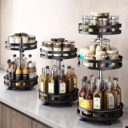 [Multipurpose] Rotating Organizer | Non-Slip | Countertop Storage | Tableware, Makeup, Spice | Kitchen Storage