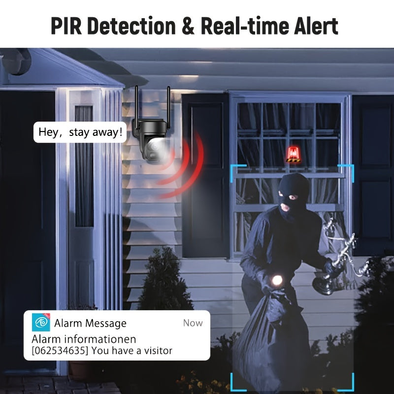 4G LTE Solar-Powered Outdoor Security Camera with 1080P HD Night Vision, 360° Pan-Tilt Spotlight, 2-Way Talk, PIR Motion Sensor, Wireless Cellular Drone-Like Tracking (No WiFi//) - US Version, SIM Card Required (Bring Your