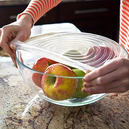 6pcs Silicone Stretch Lids - Reusable & Washable Bowl Covers, Fits Various Sizes of Food Containers, Kitchen & Dining Essentials