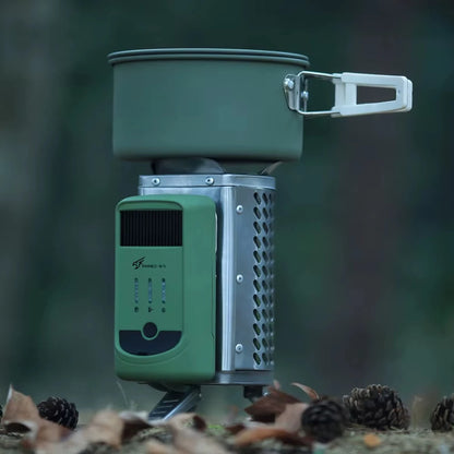 Outdoor Camping SmokeFree Stove Portable Power Generating Furnace Hiking Burner Stove USB Rechargeable Fire Wood Heater