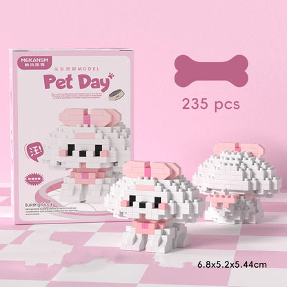Pet Cat And Dog Animal Dolls Children's Educational Building Block Toys Suitable For Children's Birthday Gifts
