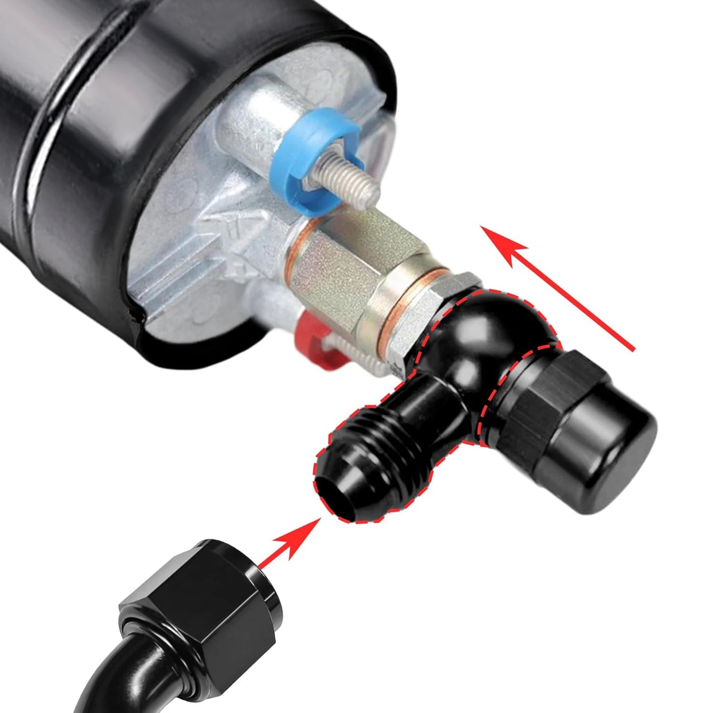 Black Aluminum Banjo Adapter Fitting 10AN Male Flare AN3 AN4 AN6 AN8 AN10 to 12mm 14mm 16mm Banjo Hole for Fuel & Brake Systems