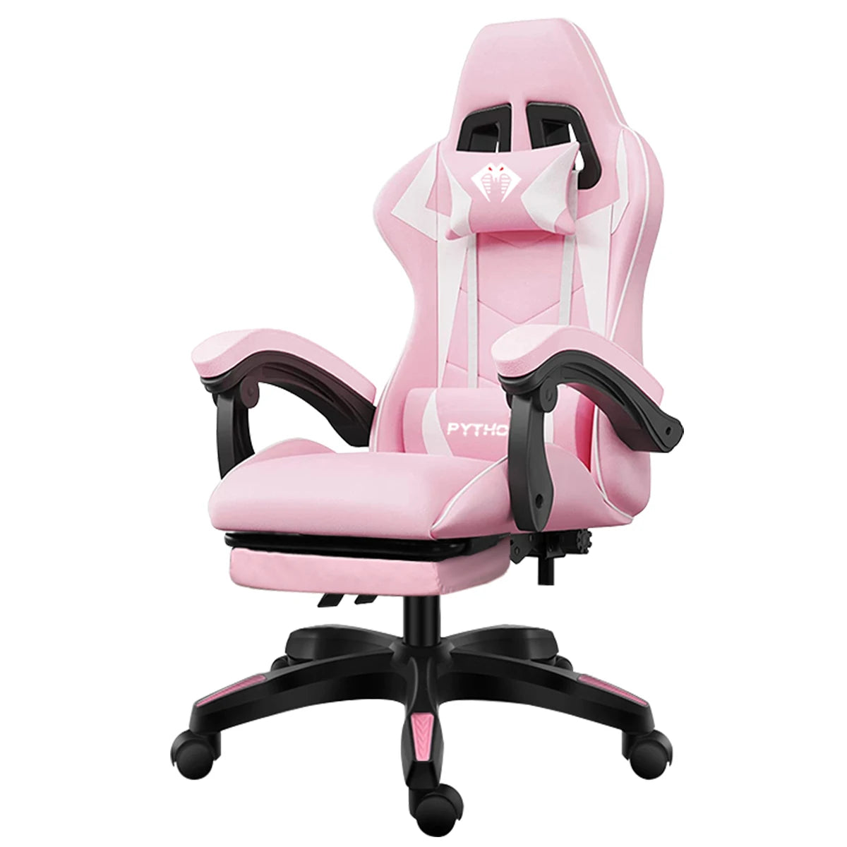 High-end Gaming Chair, Ergonomic, Height-adjustable, Flat, Foot-rest Chair (Black)