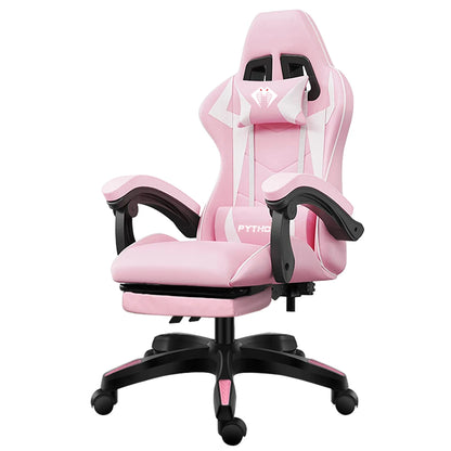 High-end Gaming Chair, Ergonomic, Height-adjustable, Flat, Foot-rest Chair (Black)