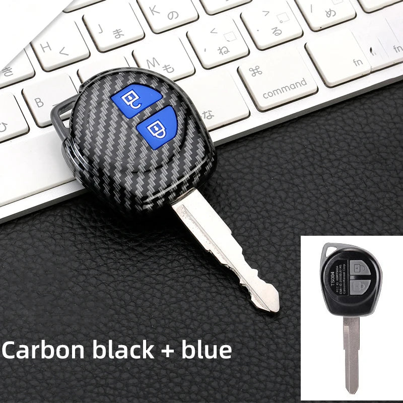 ABS Carbon 2 Button Car Remote Key Cover Case For Suzuki Swift Ignis Vitara Liana Ciaz Baleno Car Key Fob Case Cover Shell